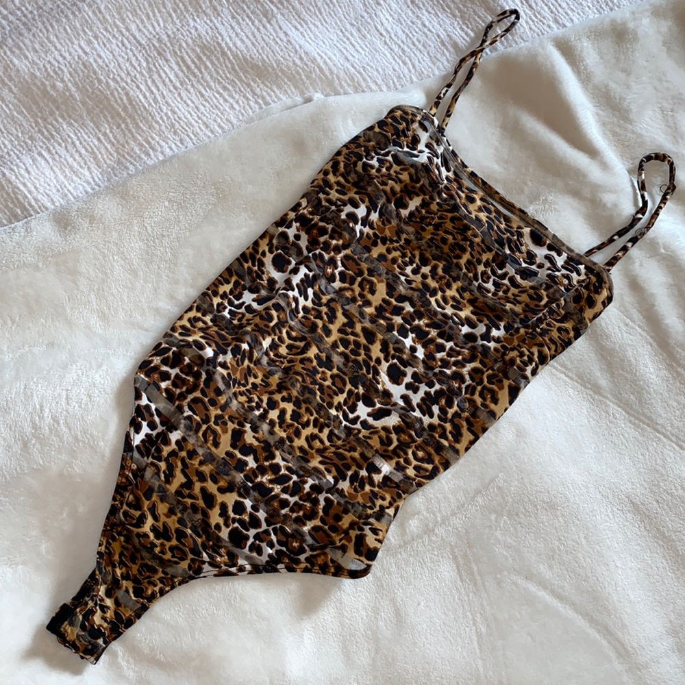 Cheetah Print Bodysuit with Mesh